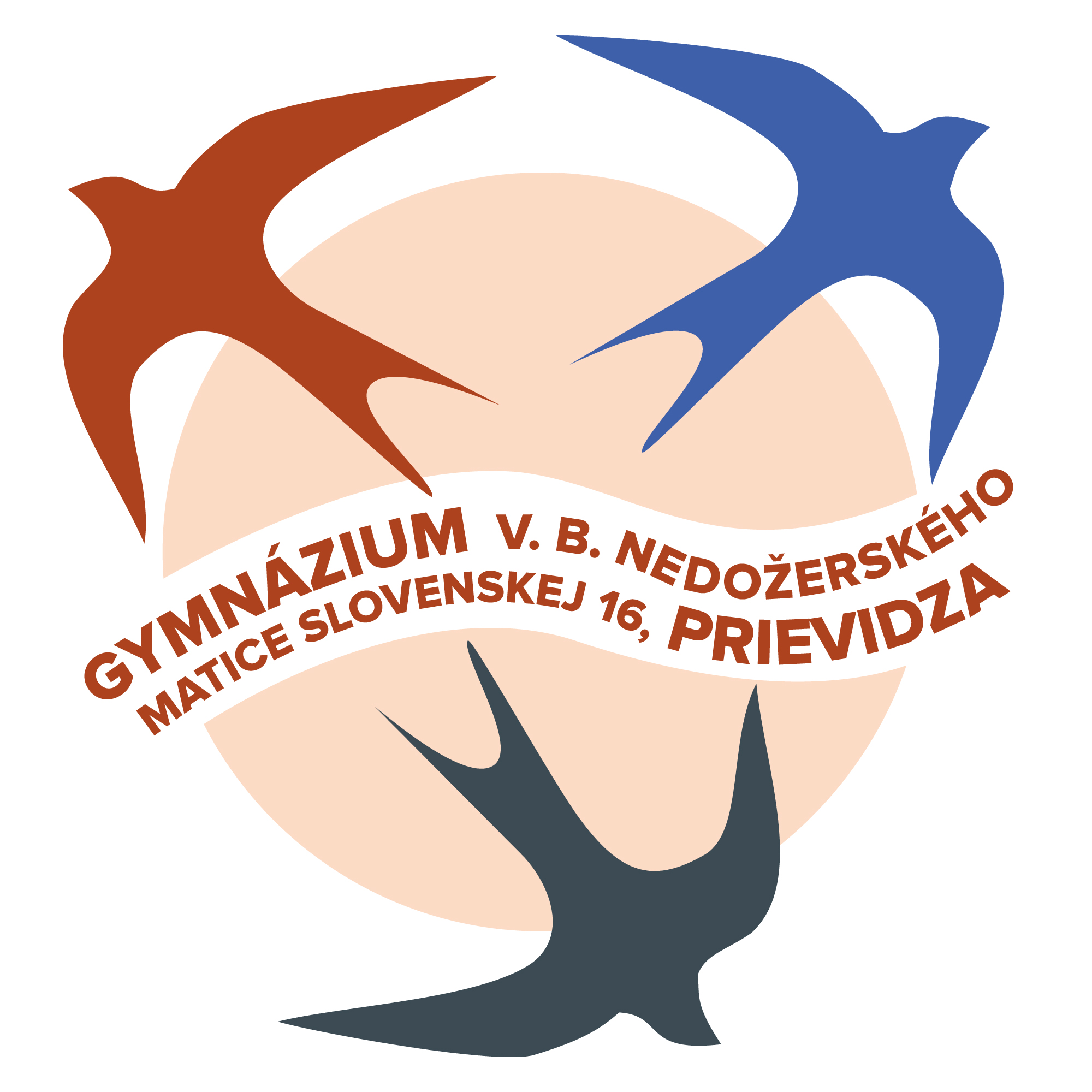 Historické hnedé sépiové logo GVBN pre jubilejné pamätnice, zborníky a slávnostné diplomy gymnázia