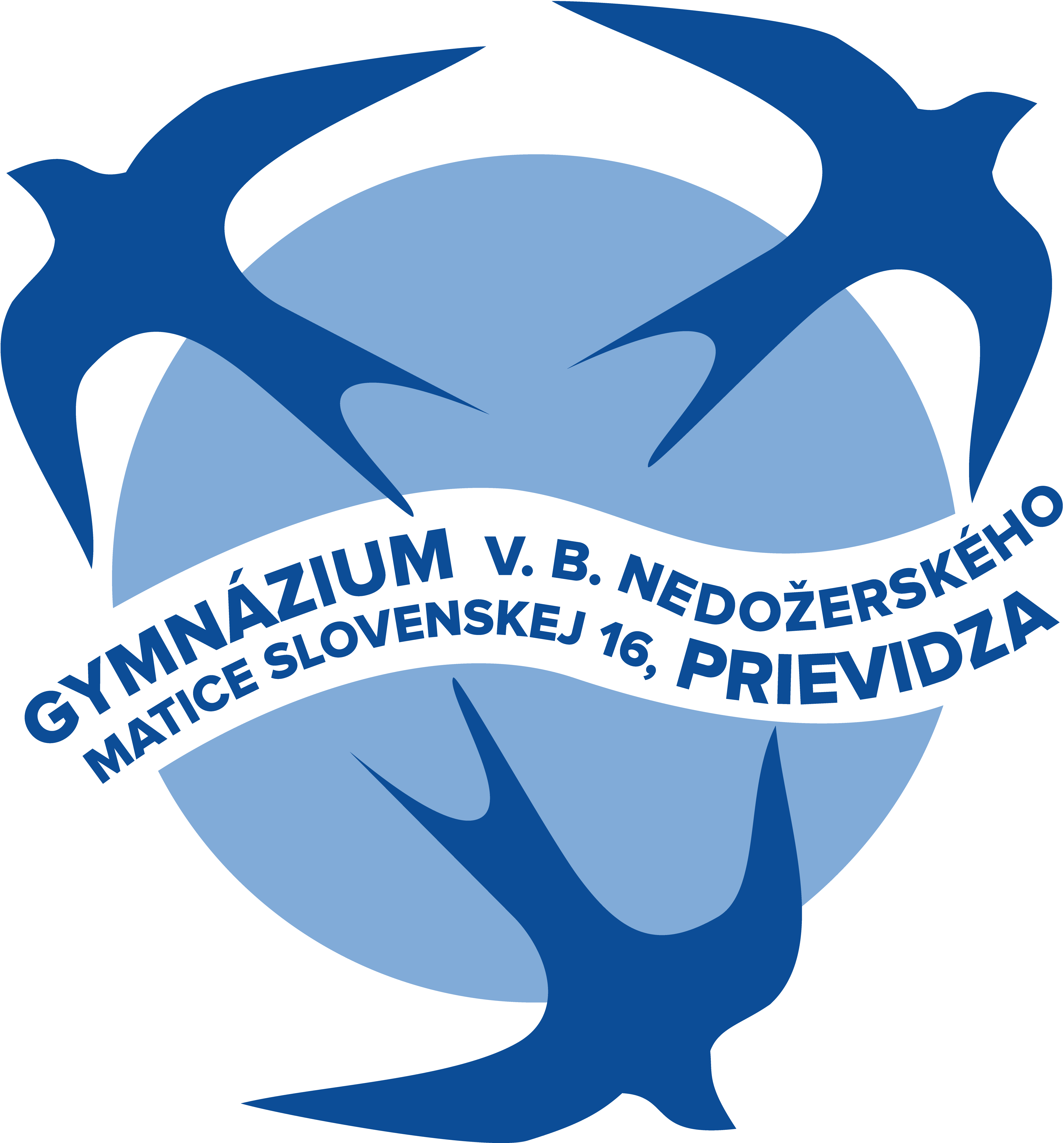 Modré inštitucionálne logo GVBN v transparentnom PNG – monochromatické logo pre tlač diplomov, certifikátov a hlavičkových papierov