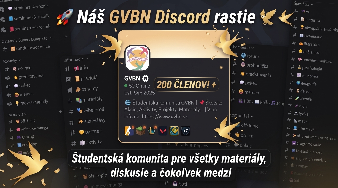 Komunitný Discord GVBN 200+ členov