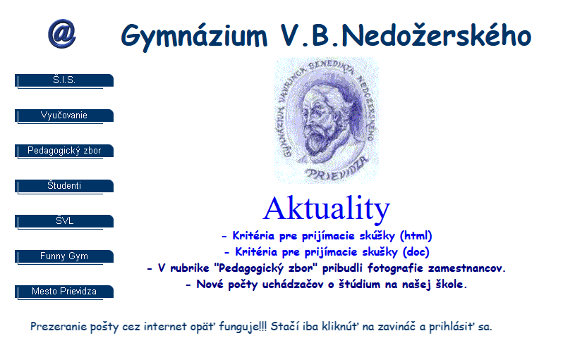 GVBN webstránka 2003