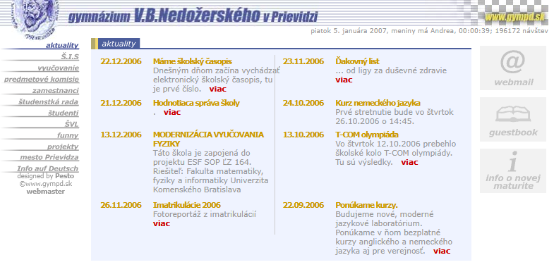 GVBN webstránka 2008